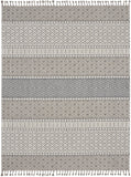 Nourison Elwood ELW03 Modern & Contemporary Machine Made Power-loomed Indoor only Area Rug Ivory/Slate 7'10" x 10'6" 99446885418