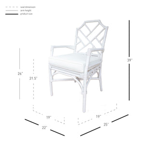 Kara Rattan Arm Chair White