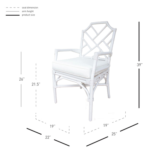 Kara Rattan Arm Chair White