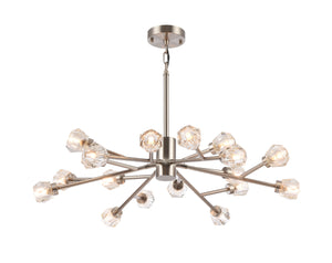 Bethel Shiny Nickel Chandelier in Steel & Crystal