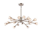 Bethel Shiny Nickel Chandelier in Steel & Crystal