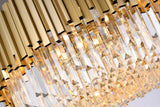 Bethel Gold Chandelier in Stainless Steel & Crystal