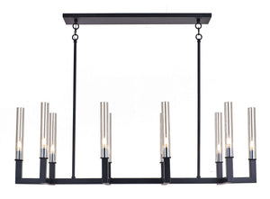 Bethel Black Chandelier in Metal & Glass