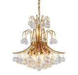 Bethel Stain Brass Chandelier in Metal & Crystal