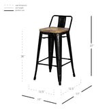 Metropolis Low Back Bar Stool - Set of 4