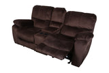 Porter Designs Ramsey Microfiber seat Transitional Reclining Console Love Brown 03-112C-02-6012