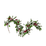 Leigh 5-foot Eucalyptus and Pine Artificial Garland with Berries, Green and Red Noble House