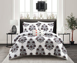 Chic Home Riley Bed In a Bag Comforter Set Grey Queen