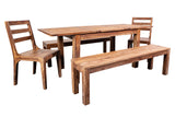 Porter Designs Urban Solid Sheesham Wood Contemporary Dining Bench Natural 07-117-13-1402