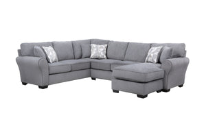 Porter Designs Savannah Soft Chenille Reversible Fabric Modern Sectional Gray 01-207C-10-1731-KIT