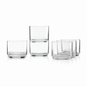 Tuscany Classics Stackable Short Glasses Set of 6 - Perfect for Casual Dining & Clutter-Free Living!