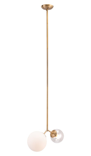 Zuo Modern Constance Steel, Glass Modern Commercial Grade Ceiling Lamp Brass, White, Clear Steel, Glass