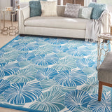 Nourison Waverly Sun N' Shade SND87 Outdoor Machine Made Power-loomed Indoor/outdoor Area Rug Blue 10' x 13' 99446853783