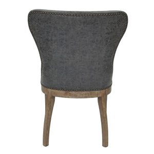 Dorsey Faux Leather Dining Chairs - Set of 2, Distressed Style with Driftwood Legs for Comfort