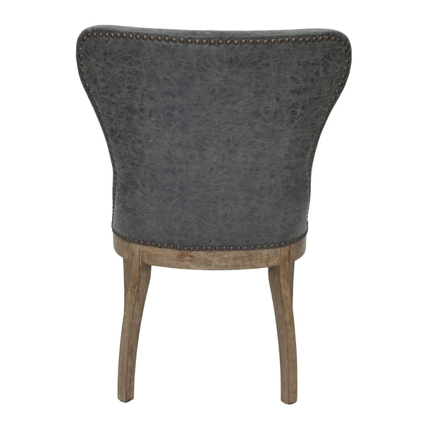 Dorsey Faux Leather Dining Chairs - Set of 2, Distressed Style with Driftwood Legs for Comfort