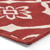 Tallevast Outdoor 7'10" x 10' Trellis Area Rug, Red and Ivory Noble House