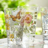 Butterfly Meadow 4-Piece Highball Glass Set - Stylish Break-Resistant Acrylic for Picnics & Events!