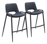 Zuo Modern Desi 100% Polyurethane, Plywood, Steel Modern Commercial Grade Counter Stool Set - Set of 2 Black 100% Polyurethane, Plywood, Steel