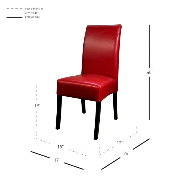 Valencia Bonded Leather Dining Chair Set of 2 - Stylish, Modern Design for Any Dining Room Decor