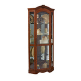 Pulaski Furniture Mirrored Corner Curio Cabinet in Warm Cherry Brown 20671-PULASKI 20671-PULASKI