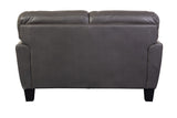 Porter Designs Penner Top Grain Leather Modern Loveseat Gray 02-189C-02-3078