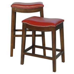 Elmo Bonded Leather Counter Stool - Red