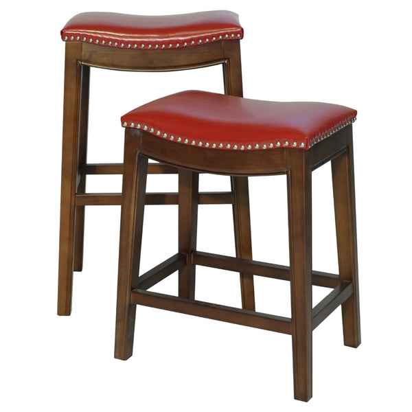 Elmo Bonded Leather Counter Stool - Red