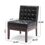 Uintah Contemporary Tufted Accent Chair, Midnight Black and Dark Espresso Noble House