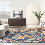 Nourison Allur ALR09 Contemporary Machine Made Power-loomed Indoor only Area Rug Navy Multicolor 9' x 12' 99446839442