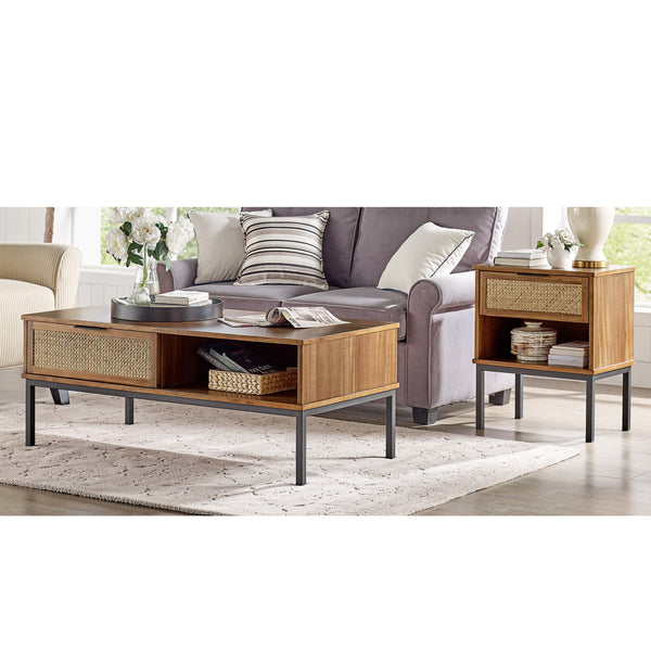 Caine Rattan Night Stand Brown