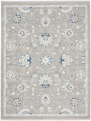 Nourison Lennox LEN01 French Country Machine Made Power-loomed Indoor only Area Rug Grey/Ivory 9' x 12' 99446888051