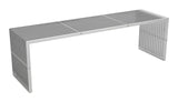 Zuo Modern Tania Steel Modern Commercial Grade Bench Silver Steel