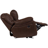 Porter Designs Ramsey Leather-Look seat Transitional Reclining Console Love Brown 03-112C-02-6016