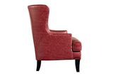 Porter Designs Grant Crackle Leather Wingback Contemporary Accent Chair Red 02-201-06-564