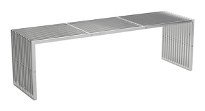 Zuo Modern Tania Steel Modern Commercial Grade Bench Silver Steel