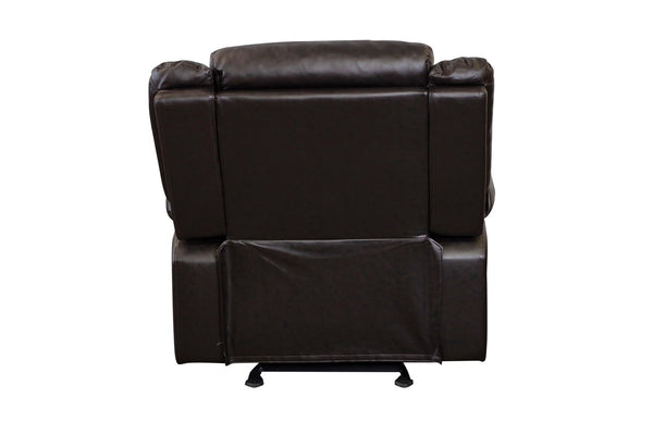 Porter Designs Shelton Leather-Look Fabric Transitional Recliner Brown 03-201-11-9806