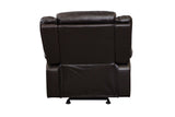 Porter Designs Shelton Leather-Look Fabric Transitional Recliner Brown 03-201-11-9806