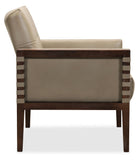 Carverdale Leather Club Chair with Wood Frame