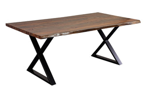 Porter Designs Manzanita Live Edge Solid Acacia Wood Natural Dining Table Brown 07-196-01-7240X-KIT