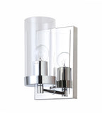 Bethel Chrome Wall Sconce in Metal & Glass