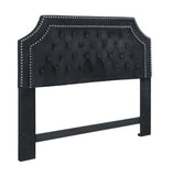 Chava Black King Velvet Headboard