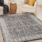 Nourison Kathy Ireland American Manor AMR01 French Country Machine Made Power-loomed Indoor only Area Rug Grey/Ivory 5'3" x 7'3" 99446883179