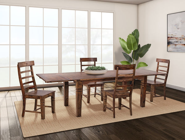 Porter Designs Taos Solid Sheesham Wood 72" - 112" Extension Natural Dining Table Brown 07-196-01-9039H