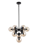 Bethel Black Chandelier in Steel & Glass