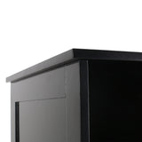 Noble House Heineberg Modern Free Standing Bathroom Linen Tower Storage Cabinet, Black