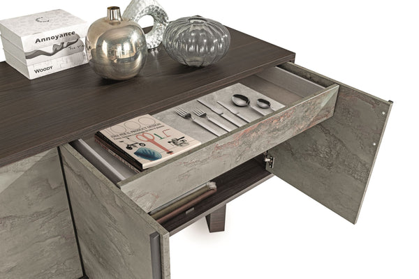 VIG Furniture Nova Domus Amsterdam - Modern Grey Volcano & Eucalyptus Oak Buffet VGACAMSTERDAM-OAK-BUF