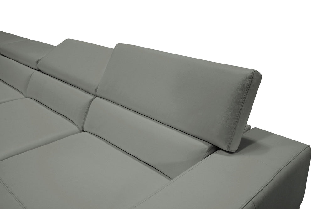 VIG Furniture Divani Casa Pella - Modern Grey Italian Leather U Shaped Sectional Sofa VGCA5106O-GRY-SECT