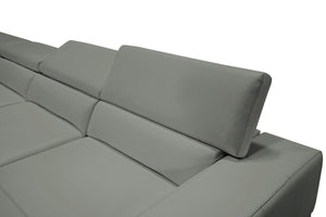 VIG Furniture Divani Casa Pella - Modern Grey Italian Leather U Shaped Sectional Sofa VGCA5106O-GRY-SECT