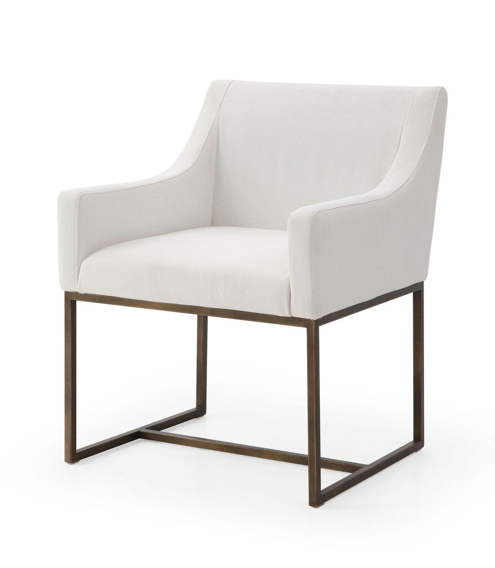 VIG Furniture Modrest Elijah - Modern Off White & Copper Antique Brass Dining Chair VGVCB8363-WHT-DC