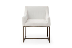 VIG Furniture Modrest Elijah - Modern Off White & Copper Antique Brass Dining Chair VGVCB8363-WHT-DC